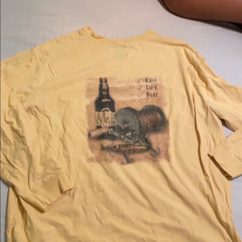 Fisherman’s Heavy cotton light yellow long sleeve T-shirt CLOSET CLEAR OUT